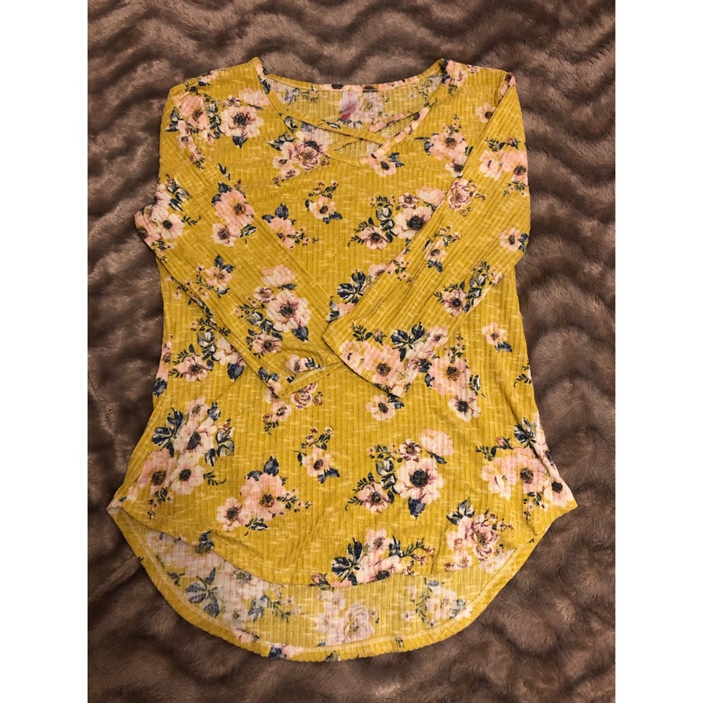 No Boundaries 3/4 Sleeve Floral Top XL